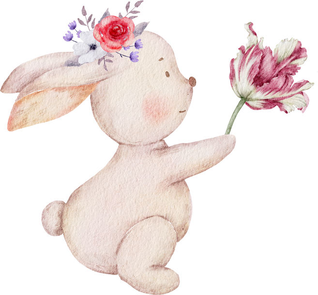 Easter Cute Rabbit Watercolor