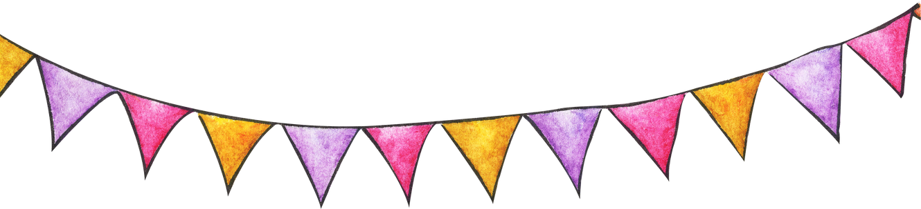 Colorful Party Bunting Flag Watercolor