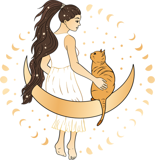 Woman Moon Cat