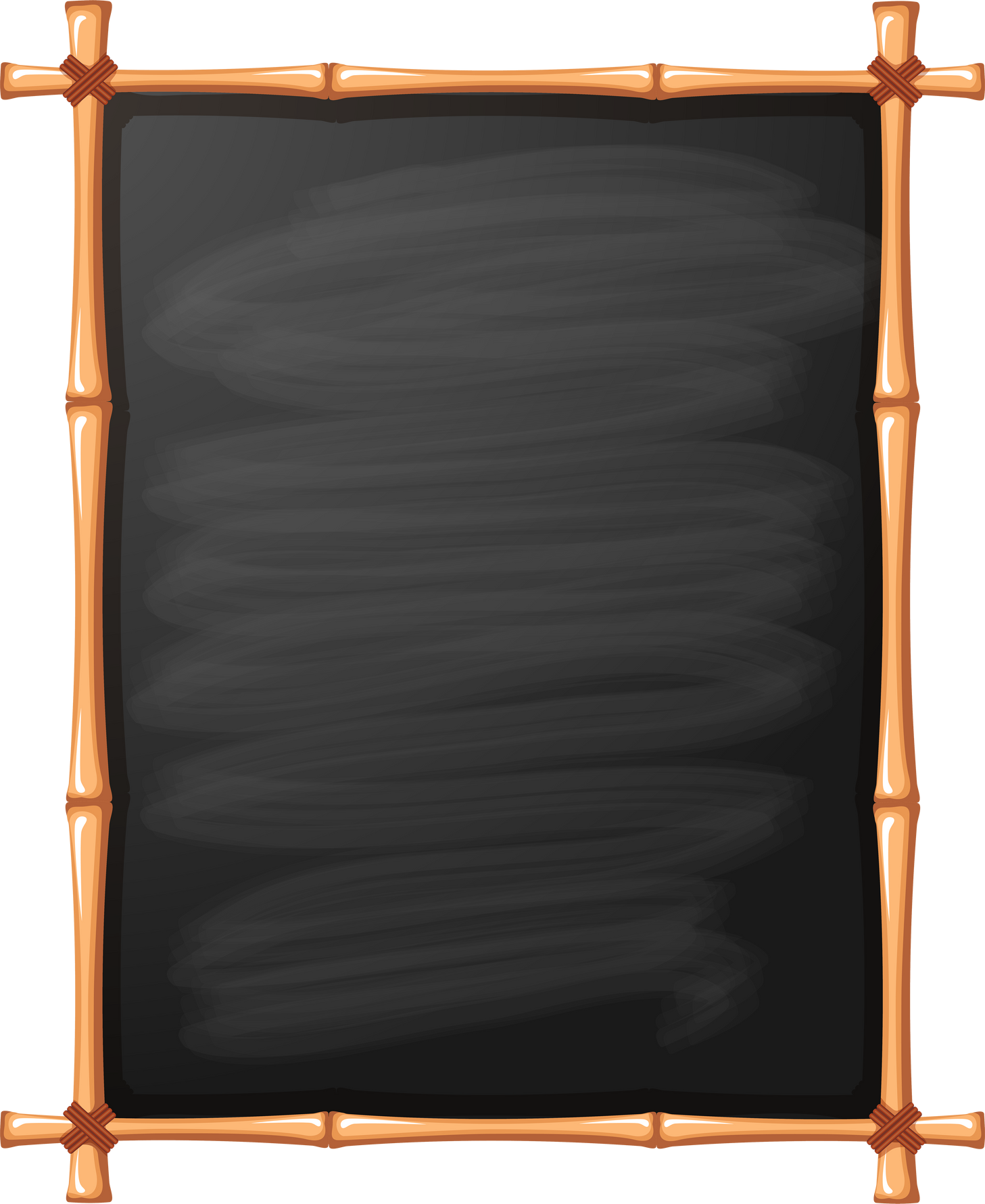 Bamboo Frame With Blank Black Board Illustration