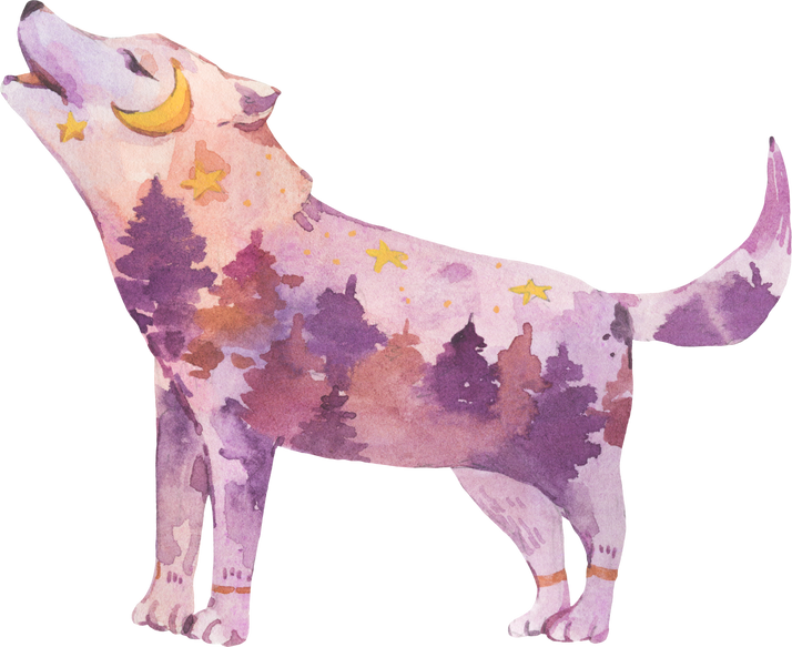 Spiritual sacred wolf, dog