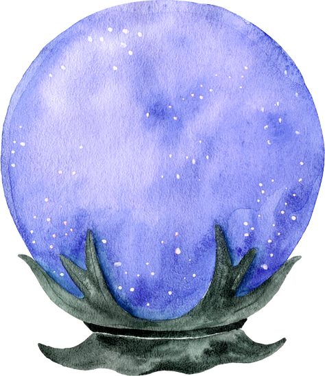 Watercolor Crystal Ball Illustration