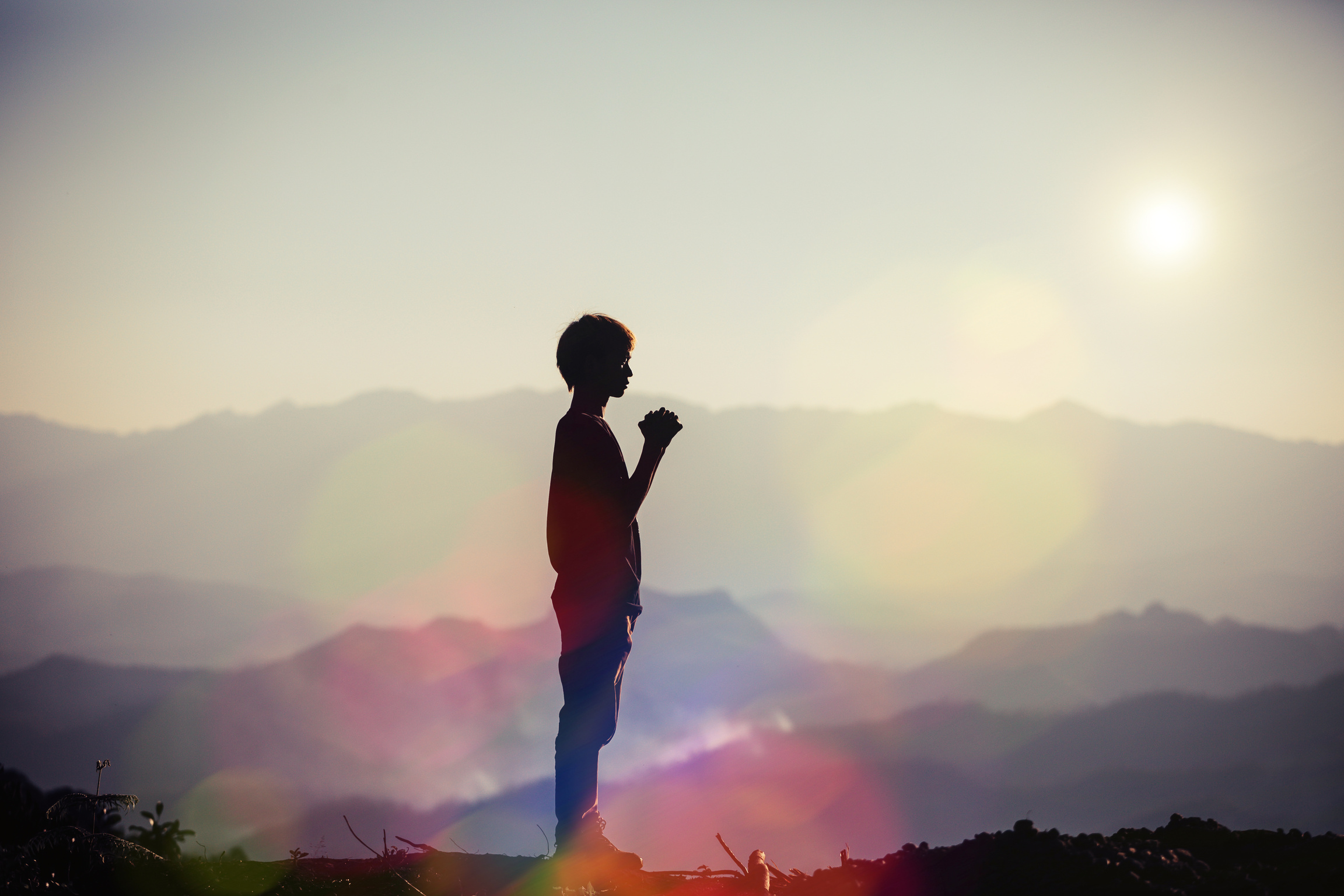 Faith of Christian Concept: Spiritual Prayer Hands over Sun Shin