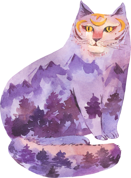 Spiritual sacred wicca cat