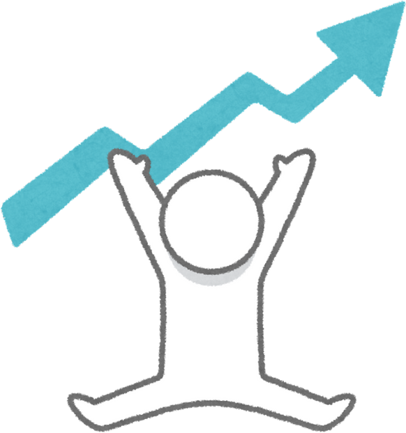Illustration of a Stick Figure Celebrating Business Growth